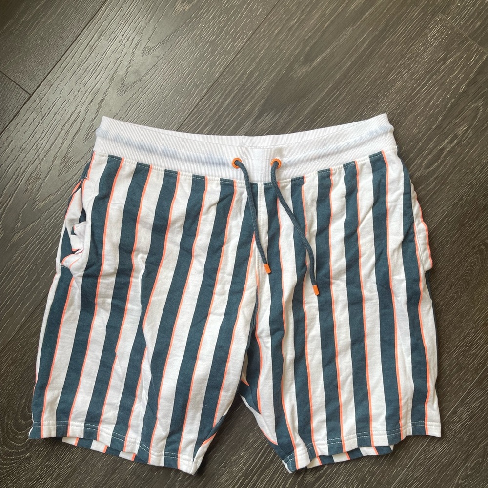 Threadbare striped sweatpant shorts